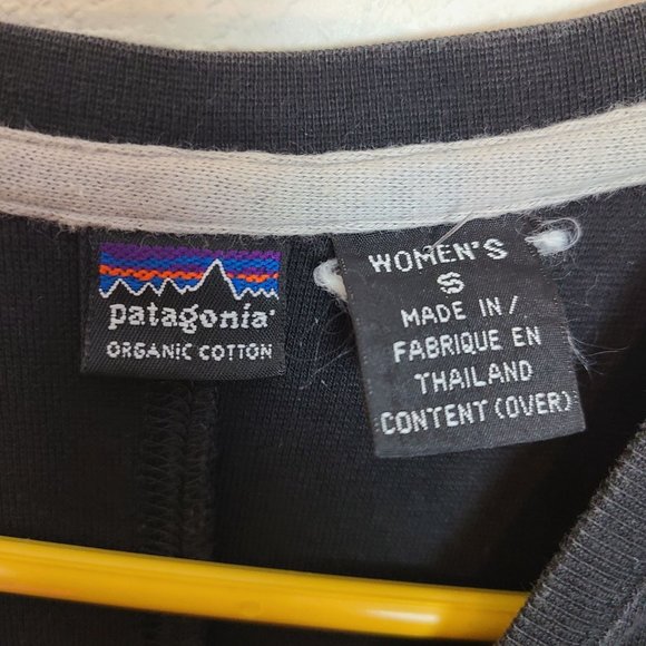 Patagonia Womens S Black Organic Cotton Crew Neck Long Sleeves Mini Dress - Picture 6 of 7